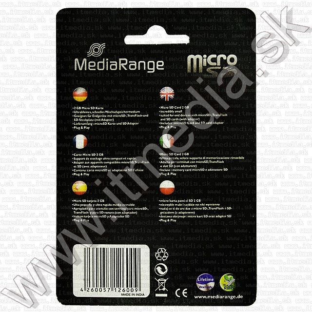 Image of MediaRange _microSD_ card 2GB (IT8428)